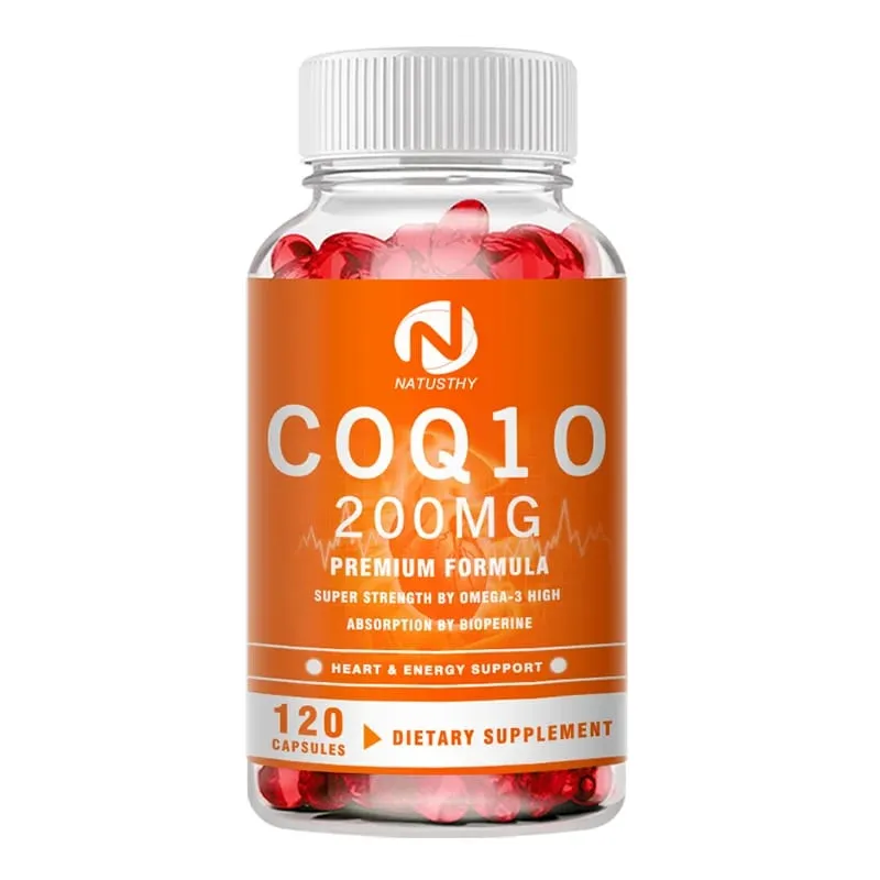 COQ10 Coenzyme Q10 200mg for Energy Antioxidant Cardiovascular Brain Health Natural Non-GMO