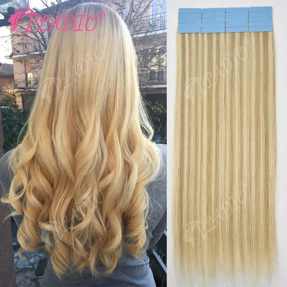 Tape in Hair Extensions Human Hair Color P18-60 14-22Inch 50g 20pcs Skin Weft Seamless Tape in Real Remy Straight Hair for Women — image 2