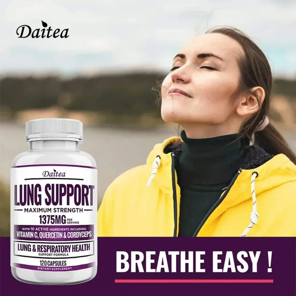 Lung Support Supplement for Lung Cleanse & Detox with Quercetin Bromelain Vitamin C & Cordyceps for Lung Respiratory Support — image 6