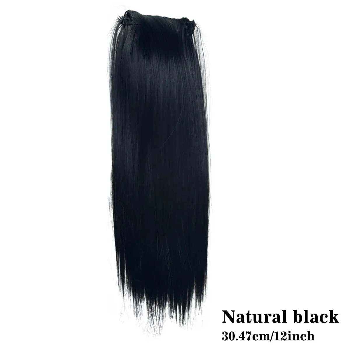 Straight Clip In Hair Extensions Synthetic 8"12" Hair Topper For Women Invisible Clip On Hair Patch Thick Booster Hairpieces — image 13