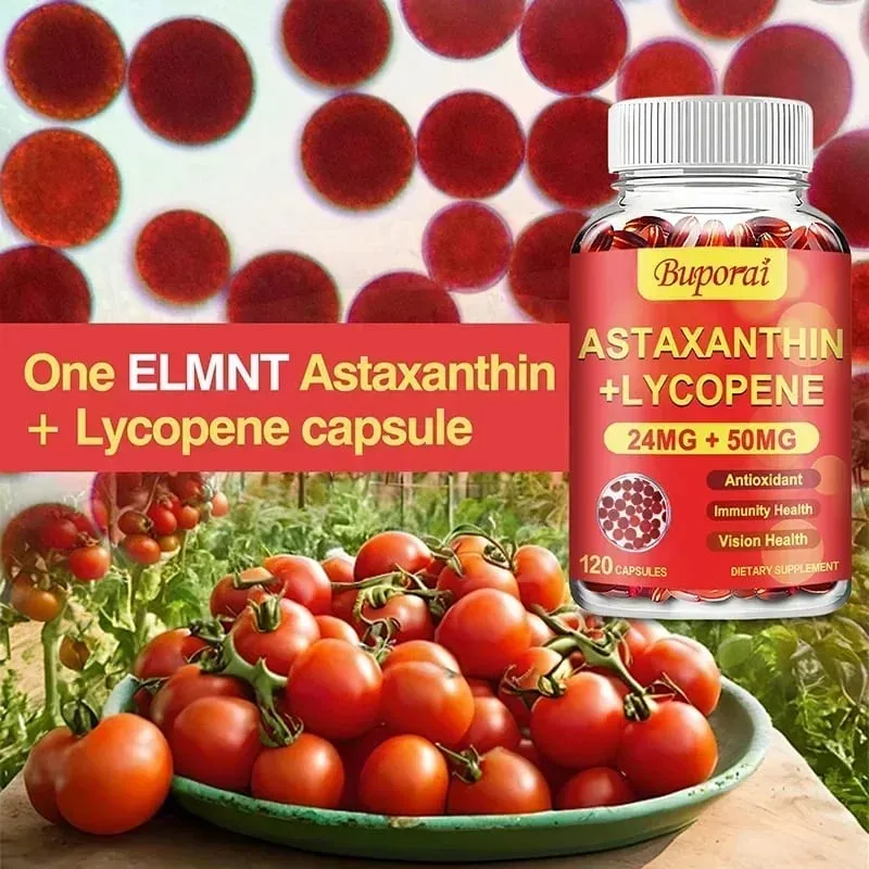 Astaxanthin + Lycopene Capsules - Supports Eye Joint and Skin Health Improves Immunity Speeds Up Metabolism Non-GMO — image 5