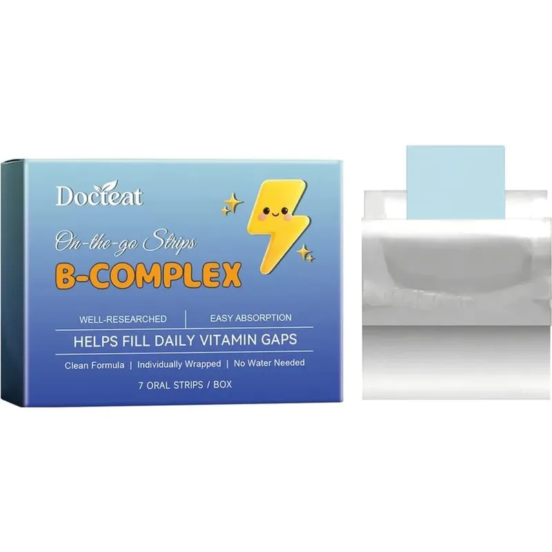 Docteat B-Complex Oral Dissolving Strips Supports Energy Metabolism and Nerve Health Helps Fill Daily Vitamin Gaps 7 Strips