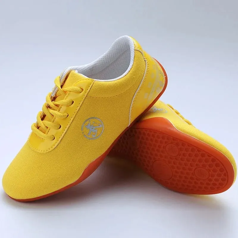 Men Women Sport Martial Arts Kung Fu Shoes Lace Up Man Canvas Tai Chi Sneakers White Black Blue Ladies Wushu Sneakers Rubber — image 6