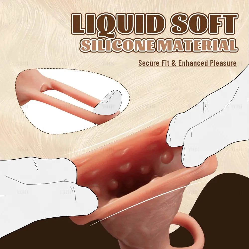 Sexy Thicken Cock Sleeve Penis Lock Penis Ring Adult Sex Toy For Men Dick Enlarged and Soft Silicone Penis Sleeve Enlargement — image 4