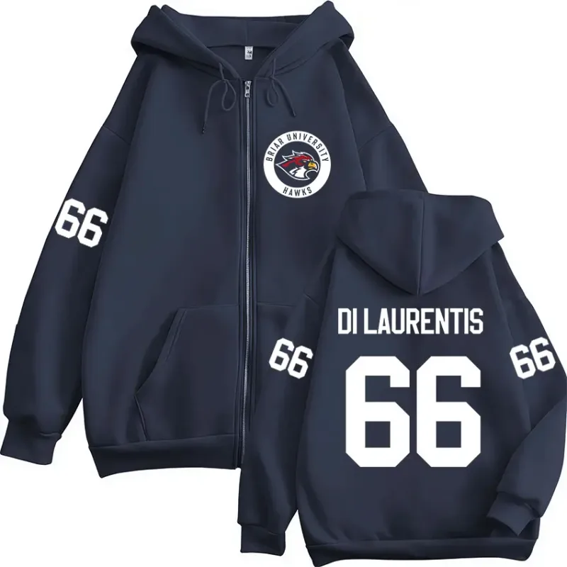 Di Laurentis 66 Off Campus Hockey Zipper Hoodies Men's Clothing Long Sleeves Zip Up Hooded Sweatshirt Jackets coats streetwear