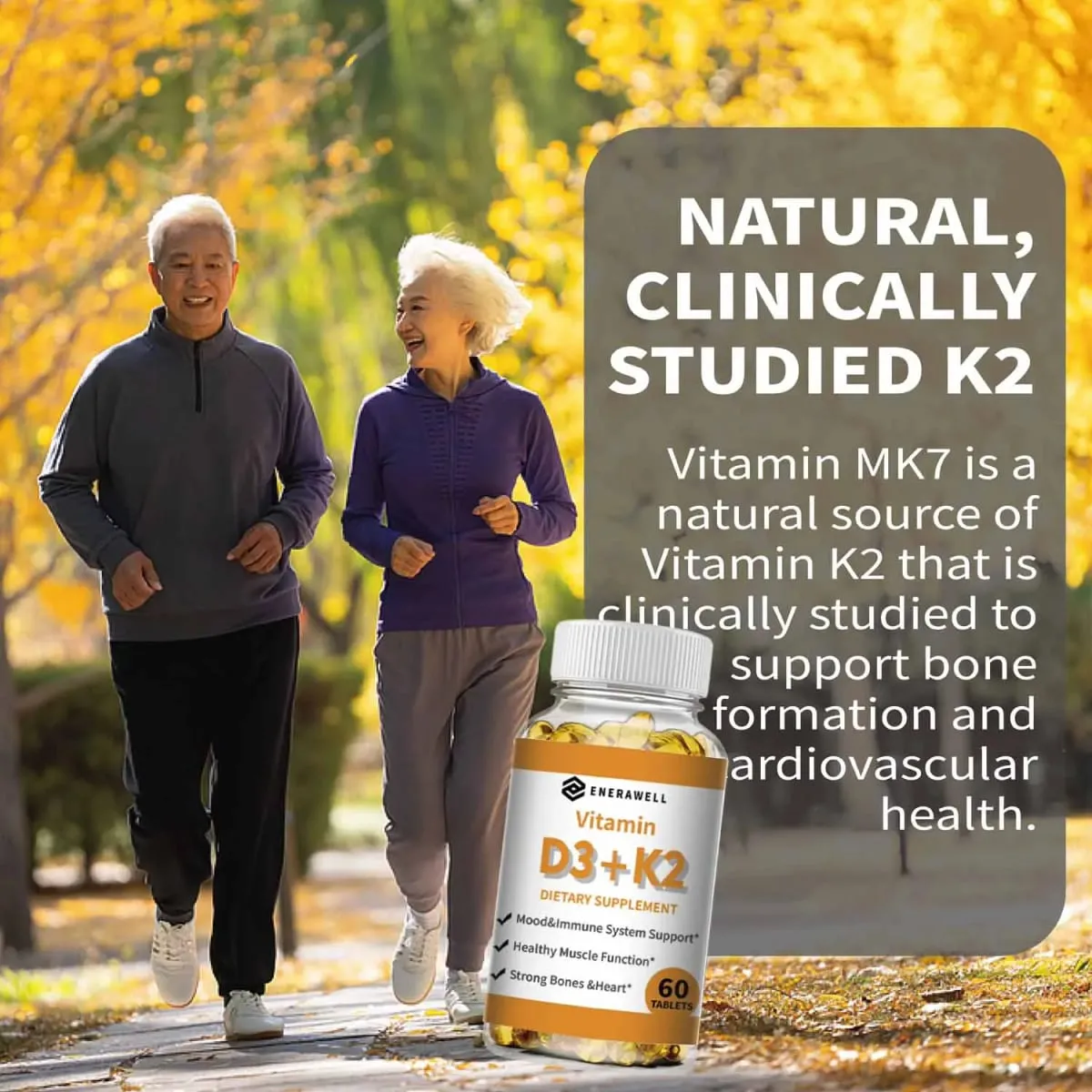 Vitamin D3 K2 Capsule - 20 000 IU Vitamin D3 Supports Bone & Teeth Health Calcium Metabolism Daily Body Wellness Supplement