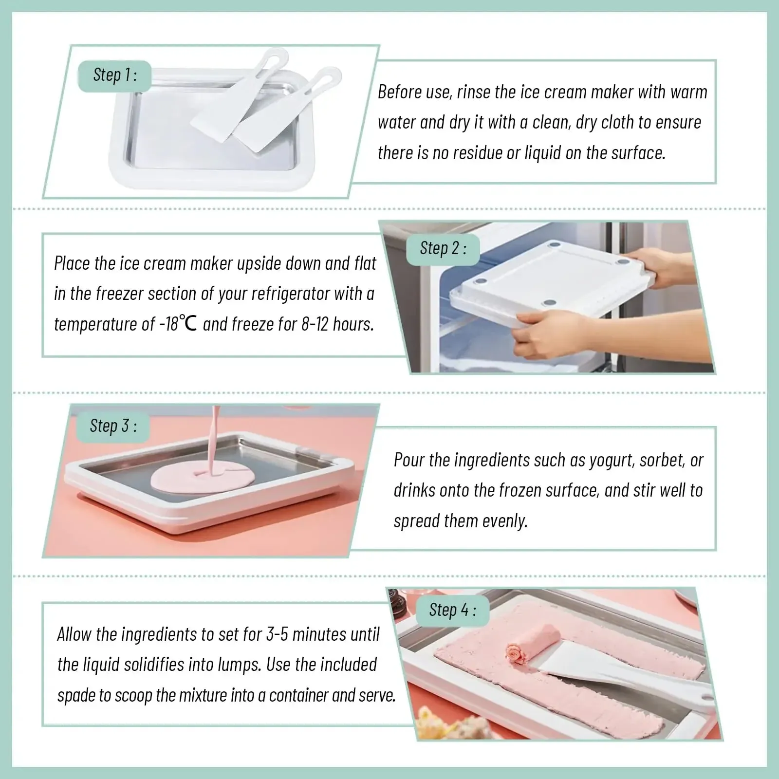 Multifunctional Rolled Ice Cream Maker Cold Sweet Fried Ice Pan DIY Household Frozen Yogurt Maker for Homemade Stir Fry Ice Tray — image 4