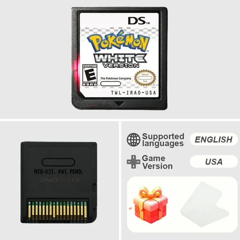 Cartouche de jeu NDS série Pokemon platine perle diamant HeartGold SoulSilver USA/EUR/FRA/ITA/NOE/AUS/ESP Version pour NDS