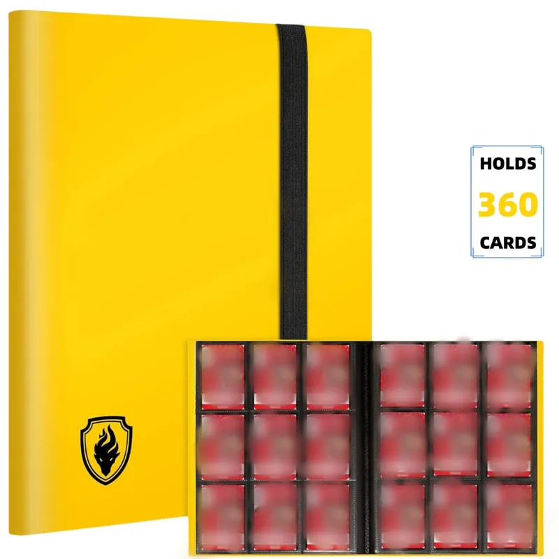 Trading Card Binder 9 Pockets Card Album Folder 360 Side Loading Pocket Binder for Yugioh Sport and Other TCG