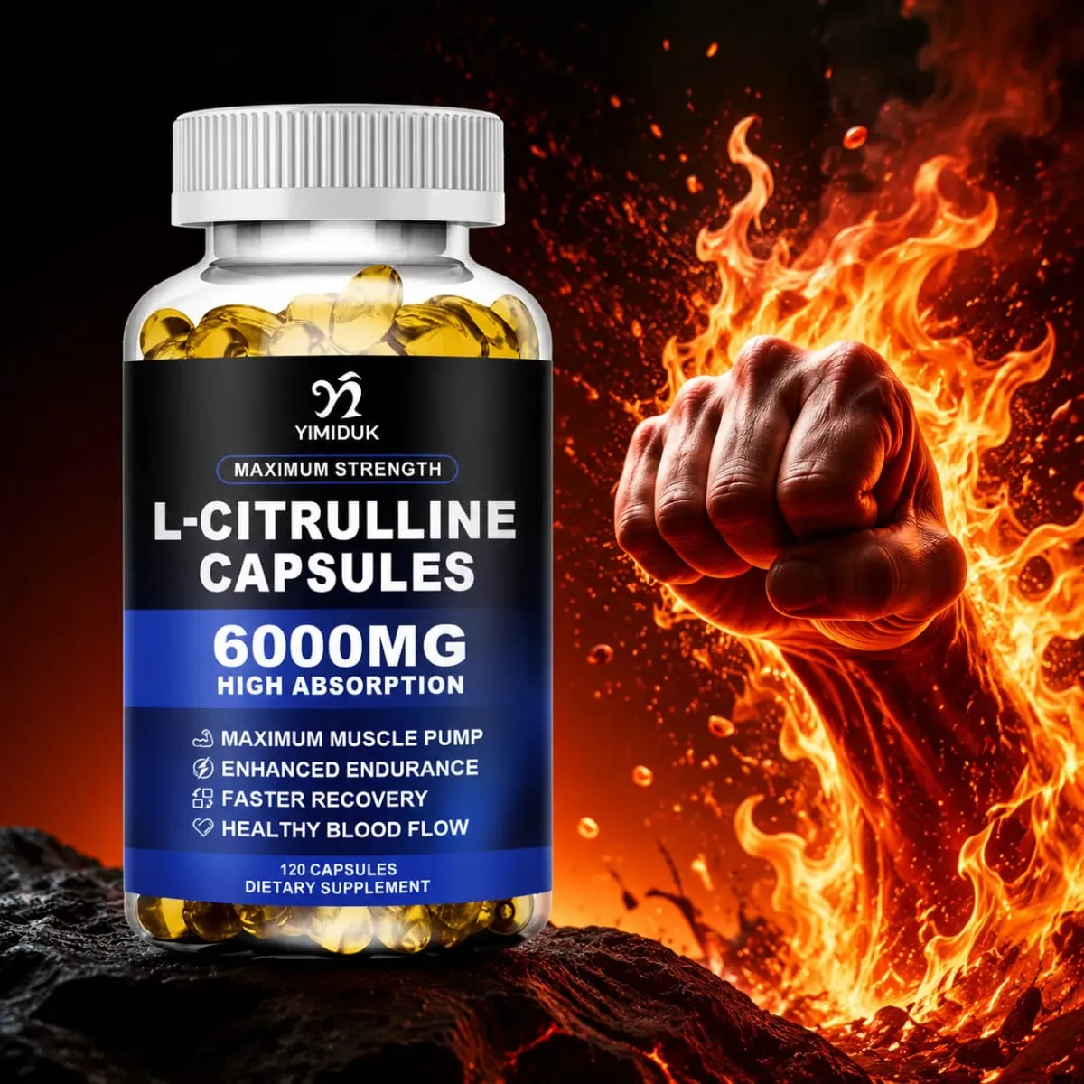 Maximum Strength L-Citrulline Capsules Support Blood Vessels Stamina Muscle Soreness for Bodybuilding & Strength Training — image 2
