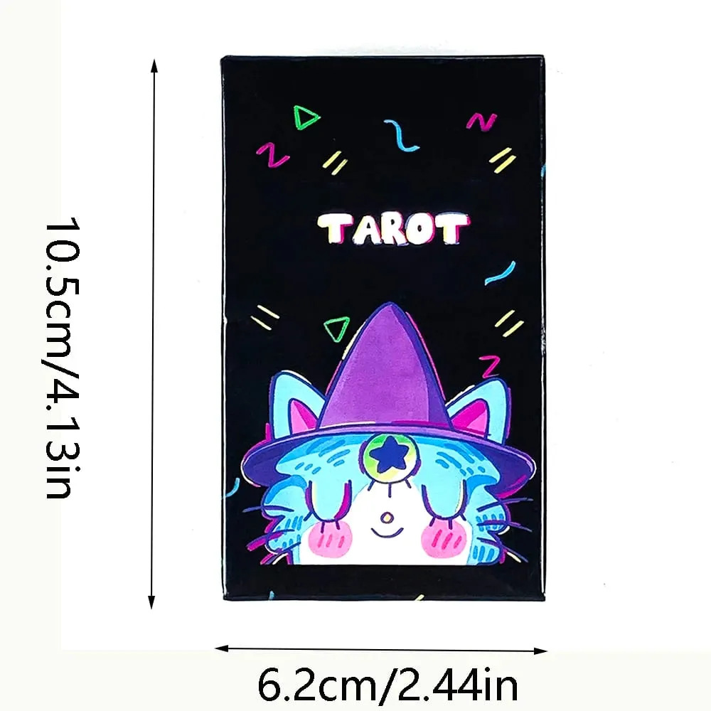 Cute Tarot Cards A 78PCS Oracles English Visions Divination Board Game Family Gathering Game Halloween and Christmas Gifts