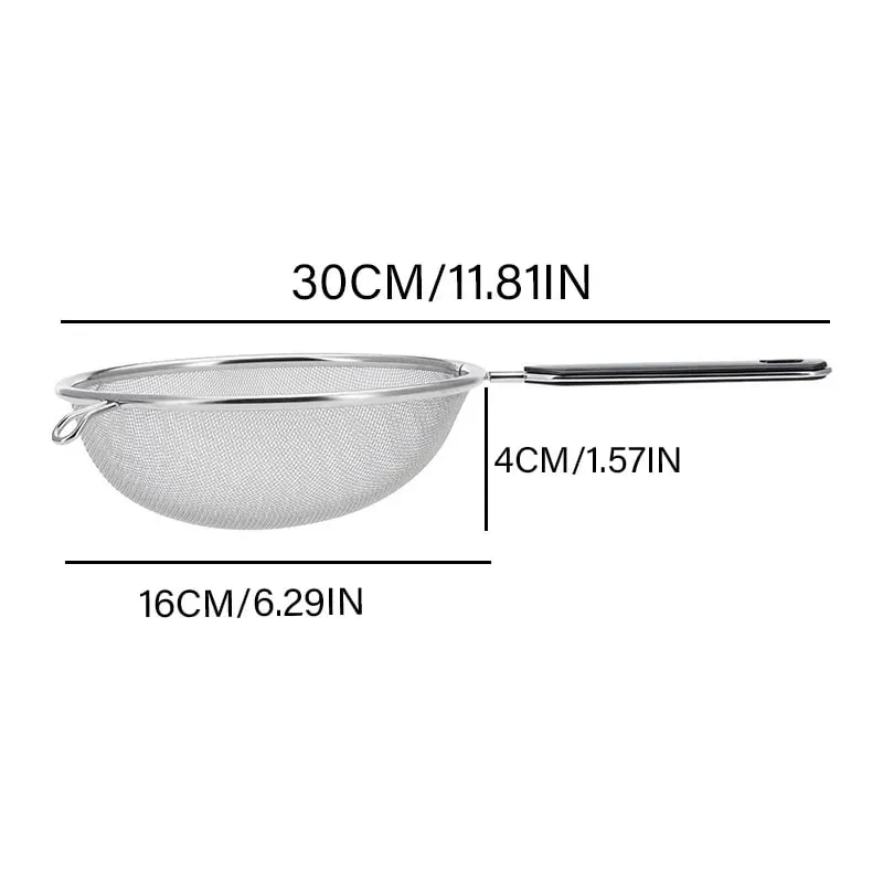 Premium Fine Mesh Strainer for Your Festive Kitchen - Versatile 6.3 Inch Stainless Steel Sieve for Fruits Broths and Baking Prep