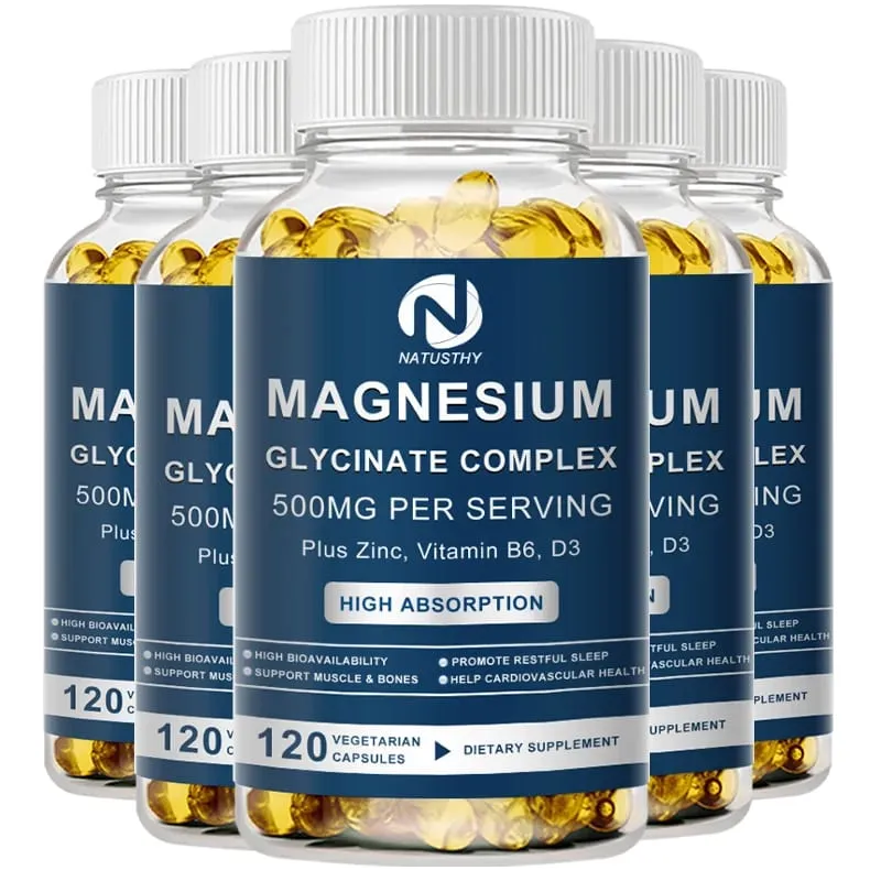 Magnesium Glycinate Capsules with Zinc for Sleep Quality Muscle Recovery Heart Brain Health — image 9