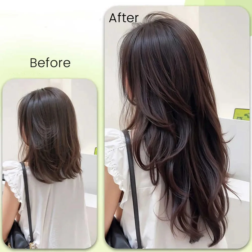 20Inch Synthetic Long Curly Wavy Layered U-Shaped Clip-in Hair Extension 4 Clip Heat Resistant Hairpiece for Women Daily Party — image 3