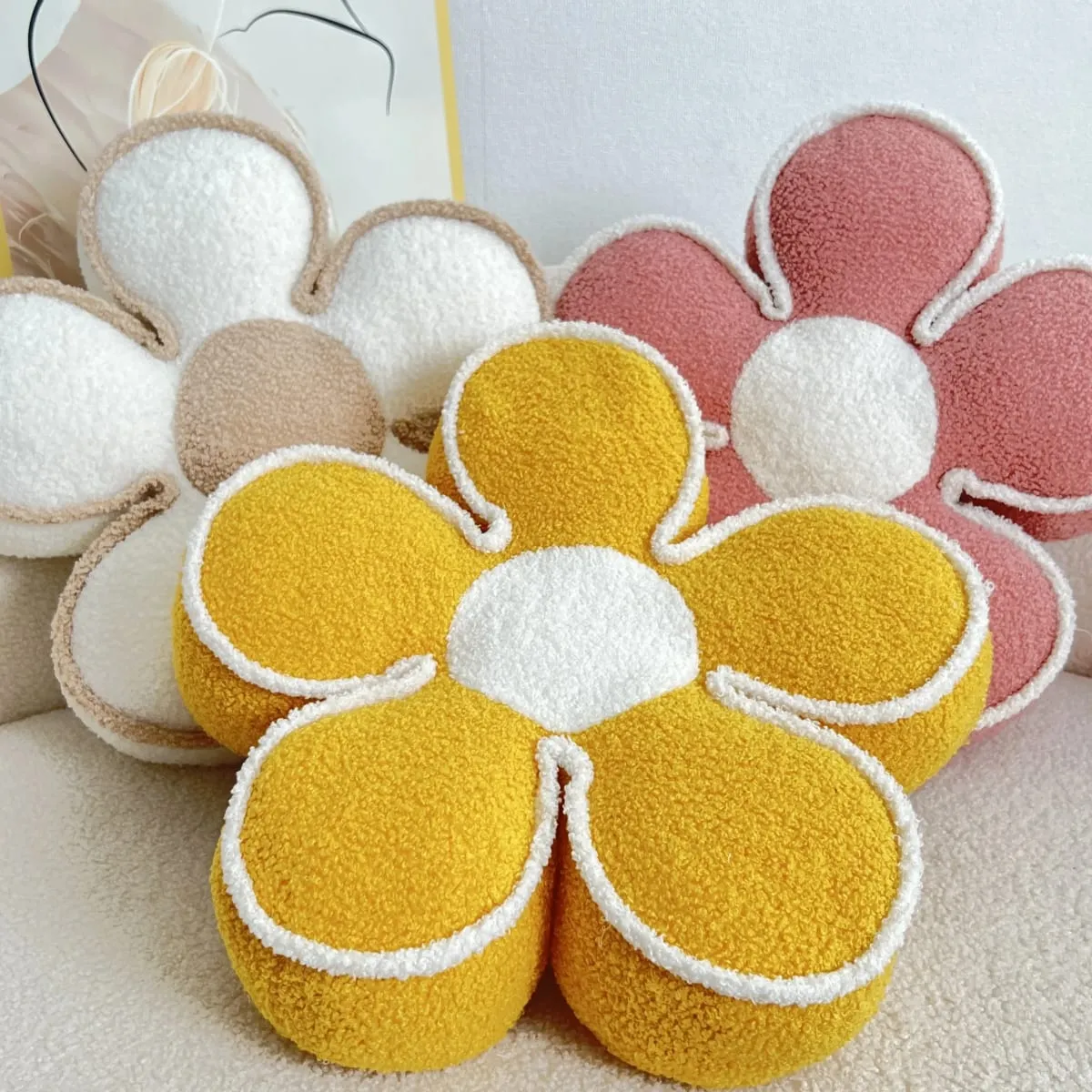 Luxury Sunflower Petal Flower Pillow Sofa Living Room Cushion Bay Window Bed Decor Headrest Backrest Pad PP Cotton Filled Pillow — image 9