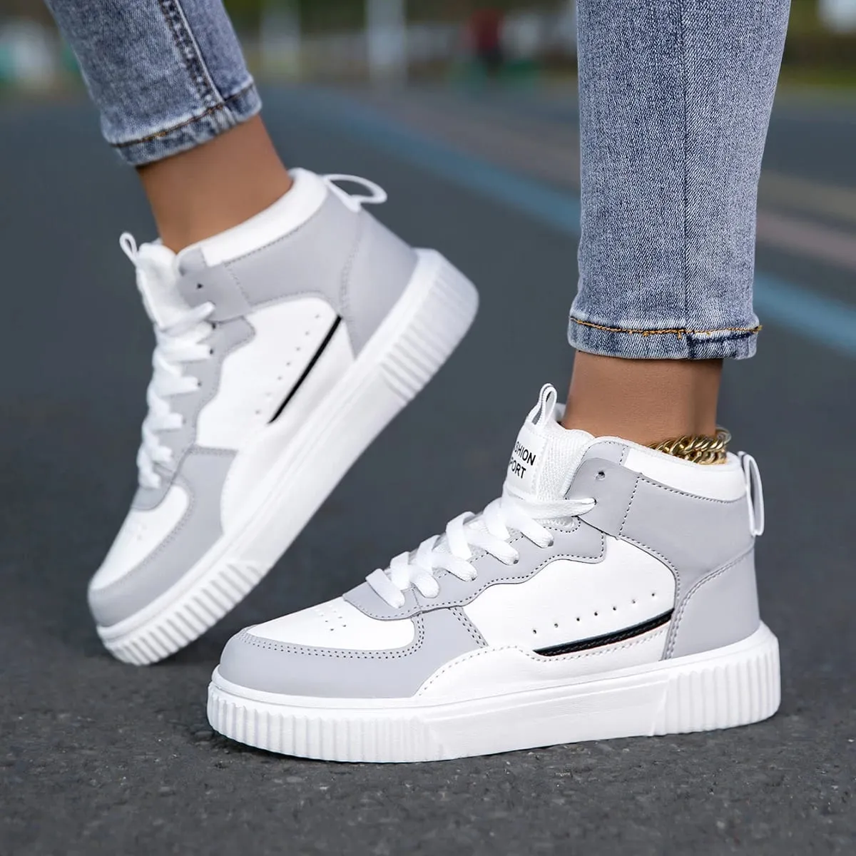 Four Seasons Men's Casual Work Shoes Leather Waterproof White Sports Sneakers Men's Trendy Style — image 5