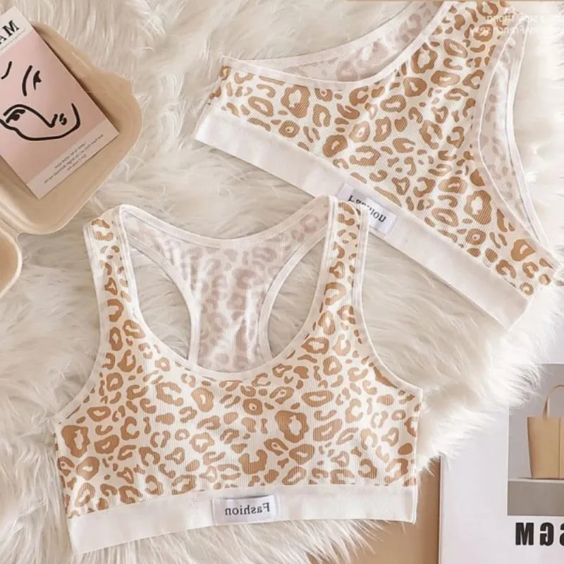 Seamless Bra Set Women Leopard Y-Shape Wireless Bra Low Waist Panties Sexy Lingerie Sport Brassiere Female Underwear Set — image 9