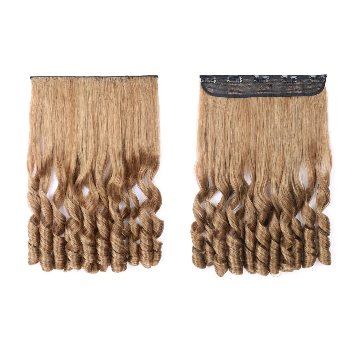 Synthetic Clip in One Piece Hair Extensions 5 Clips in one piece false hair 16inch French curl Style for women girls Daily Party — image 5