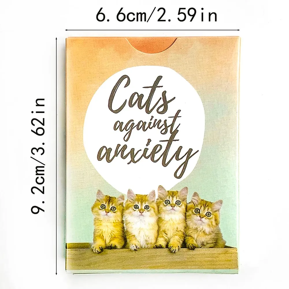 Cats Against Anxiety Oracle Cards 50 Cards Cute Kitten Oracle Cards Meditation Divination Oracle Cards Gift for Cat Lovers