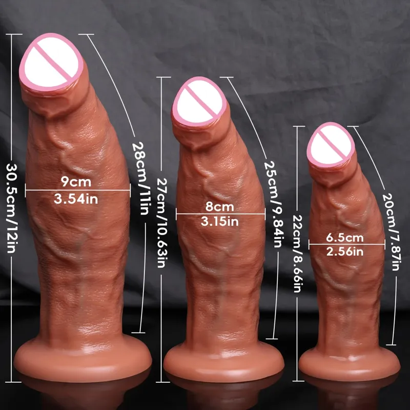 Thick Foreskin Penis Realistic Anal Dildo Strong Suction Cup Male Dick Female Masturbation Stimulator Toys Sex Toys for Woman — image 3