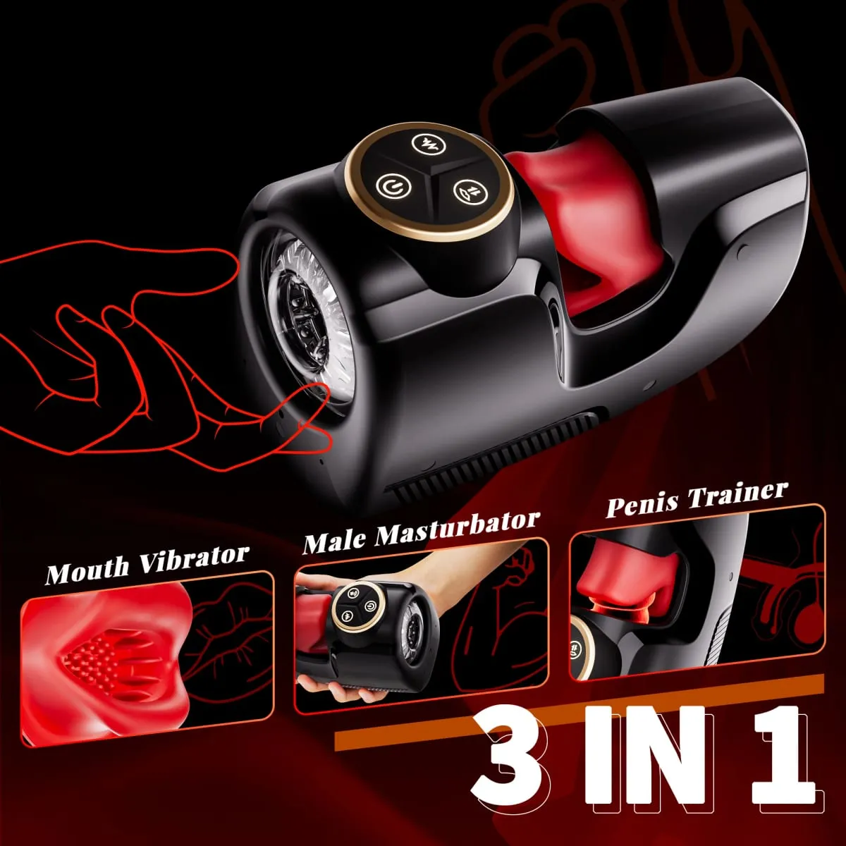 Thrusting Male Masturbator Sucking Blowjob Machine Penis Training Vibrator Glans Stimulater Male Stroker Sex Toys for Men — image 3