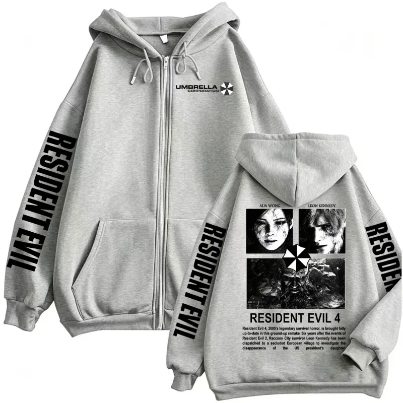 Leon Kennedy Resident Evil Requiem Zipper Hoodies Men Women Fashion Classic Sweatshirts Jacket Coats Casual Fleece Zip Up Hoodie — image 2