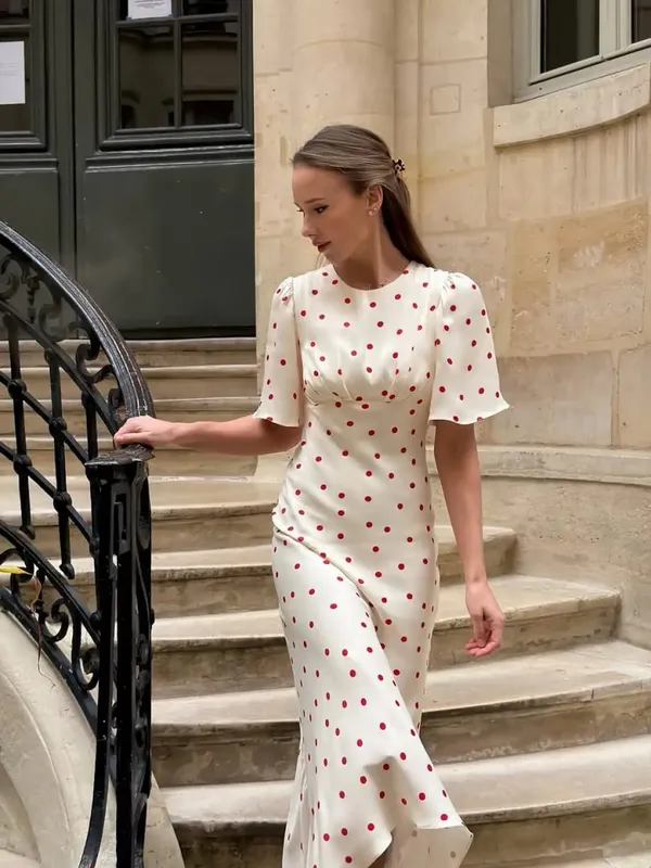 Organza Floral Printed Maxi Dress Fashion V-neck Puff Sleeve 2026 Spring/summer Romantic Women Party Gown Elegant Lady Vestidos — image 23