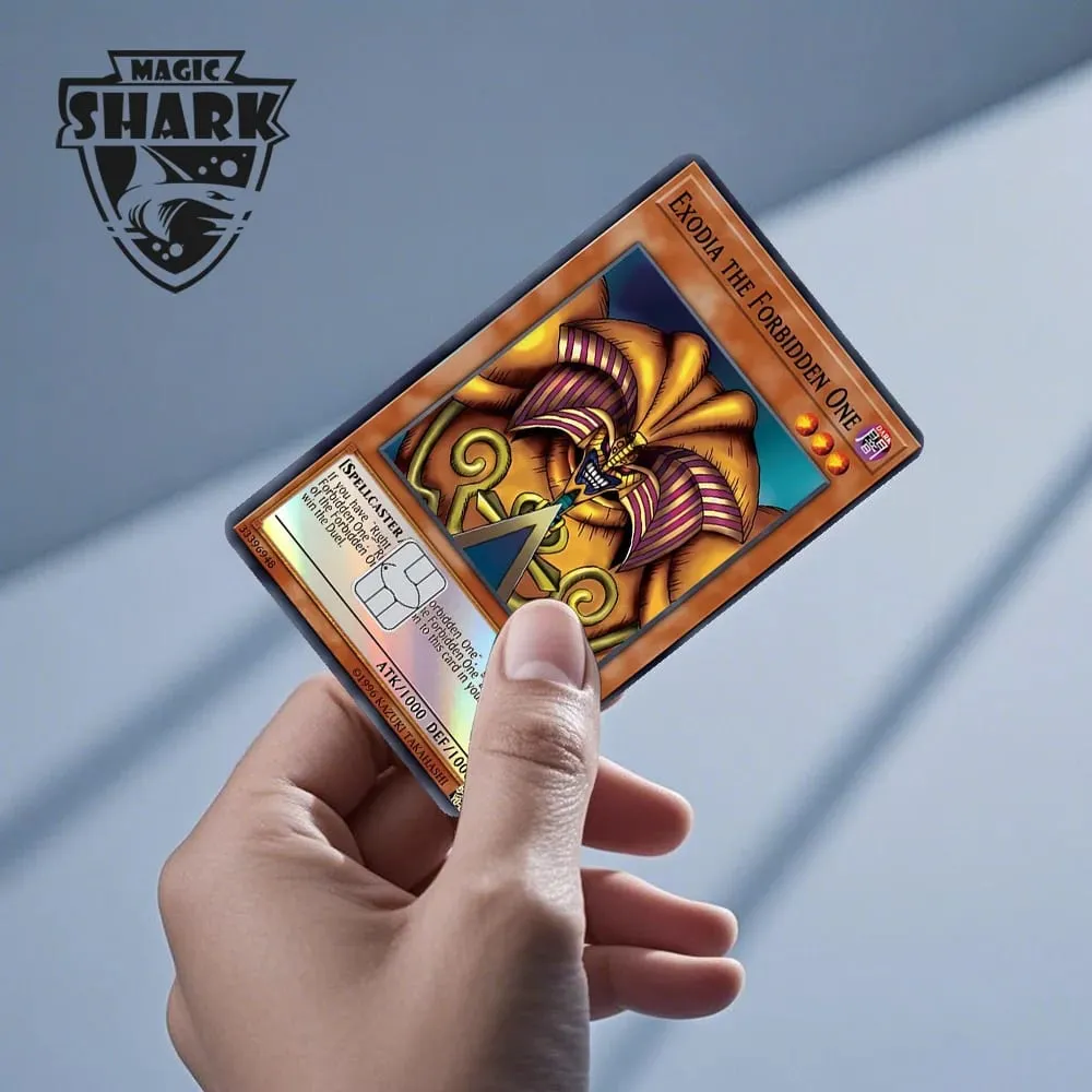 Magic Shark Yo-gi-oh Blue Eyes Dragon Game Shinny Holographic Laser Debit Credit Card Sticker Film Skin Front Cover — image 4