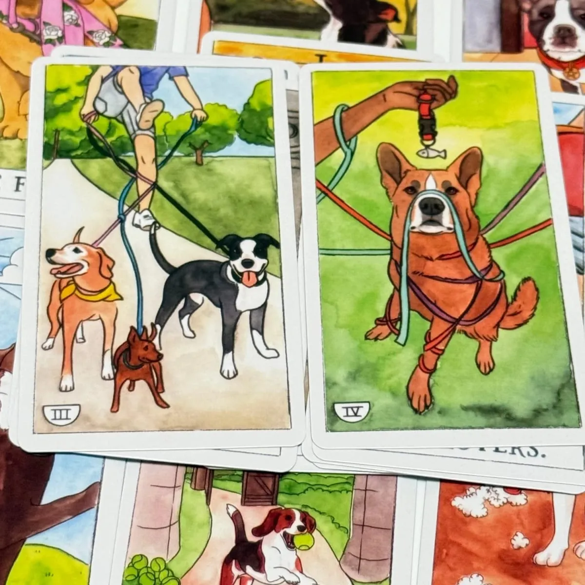Mazzo di tarocchi per cani Simpatico 78 pezzi di carte dei tarocchi Waite, illustrazioni ad acquerello per cani, regalo unico per gli amanti dei cani — image 4