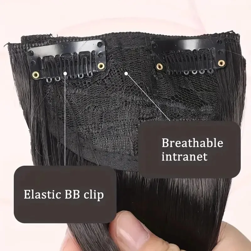 2pcs Synthetic Overhead Hair Clip Style Hair Invisible Extension Increases Hair Volume Hair The Top of Hairpiece for Women — image 5