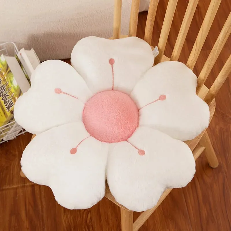 Plush Pillow Comfortable Daisy Flower Shaped - Cute Decorative Pad for Bed and Sofa Soft Polyester Fabric