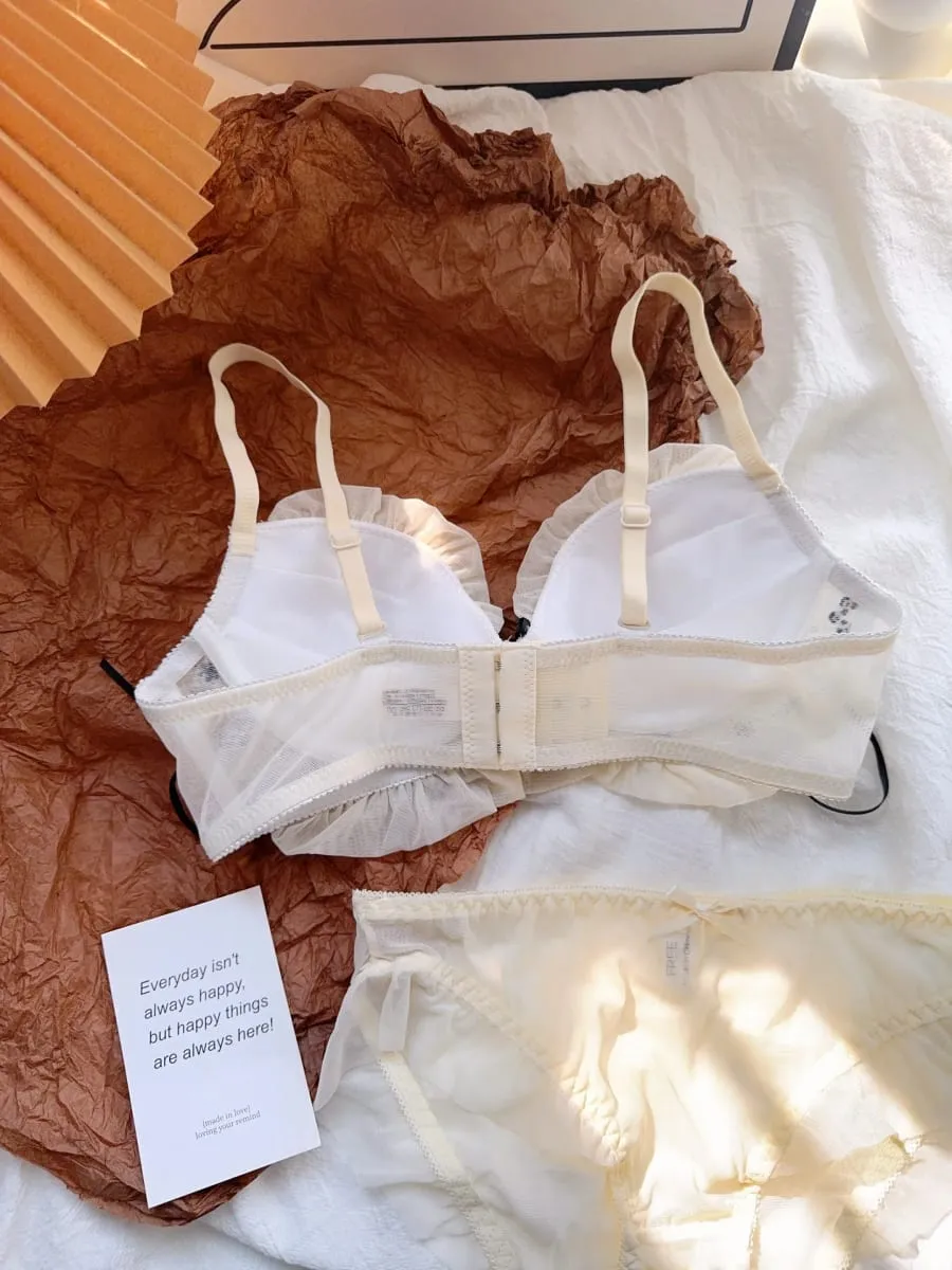 ชุดชั้นในลูกไม้เกาะอกสำหรับหน้าอกเล็ก Bralette และกางเกงชั้นในหวานและเซ็กซี่ — image 7