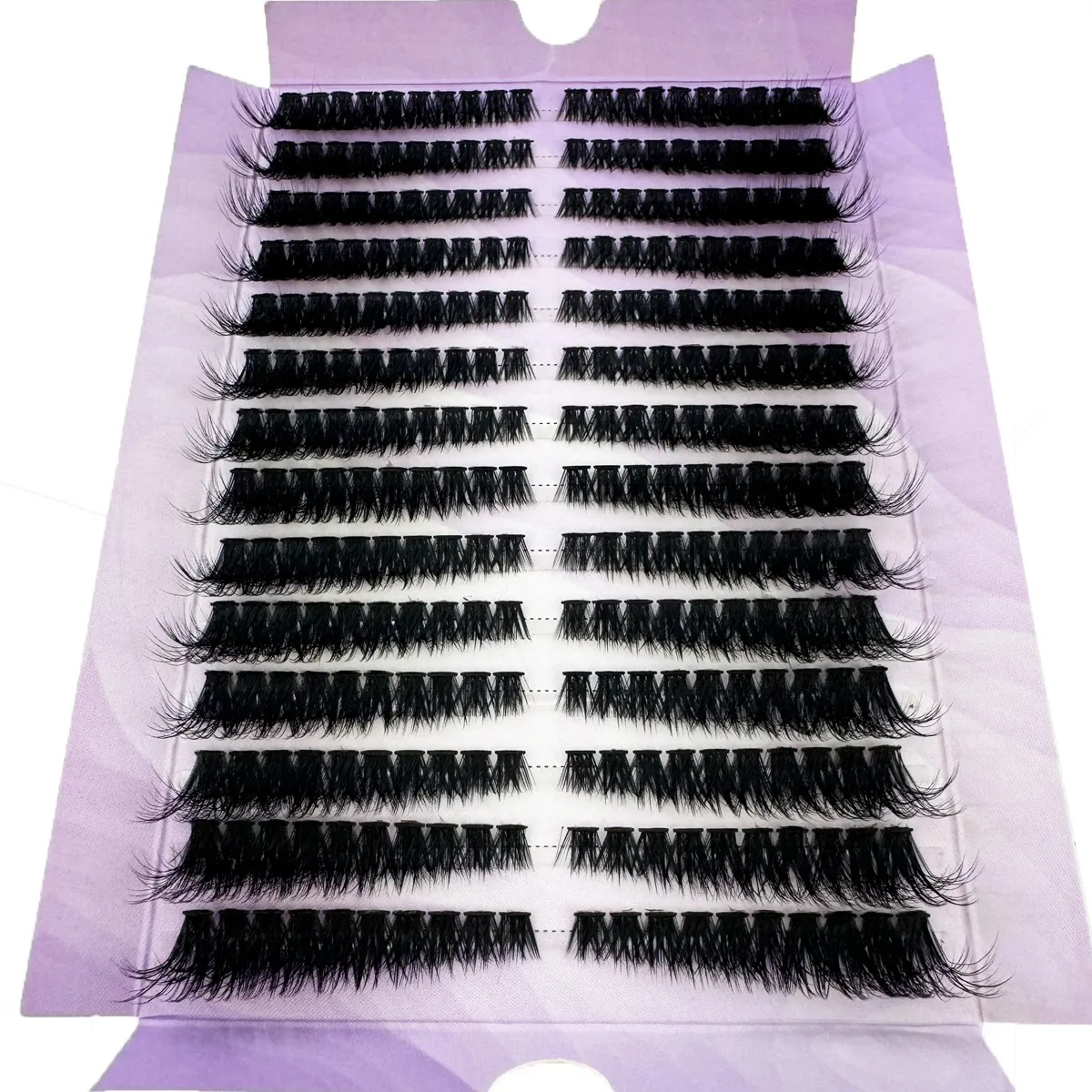14 rader Individuella franskluster med stor kapacitet DIY 50D/80D/100D Handgjorda fluffig volym lösögonfransar Cat Eye fransförlängning