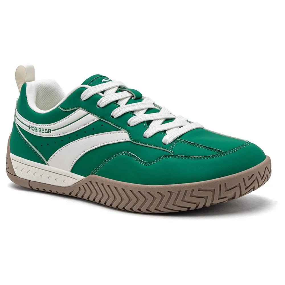 Wide Toe Box Sneakers Unisex Artificial Leather Walking Shoes Retro Comfortable Lightweight Non-Slip Lace Up Footwear