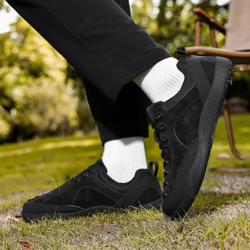Men's Shoes Wide Width Shoes Minimalist Barefoot Non Slip Lace Up Suede Outdoor Running Shoes High Quality Luxury Men Sneakers