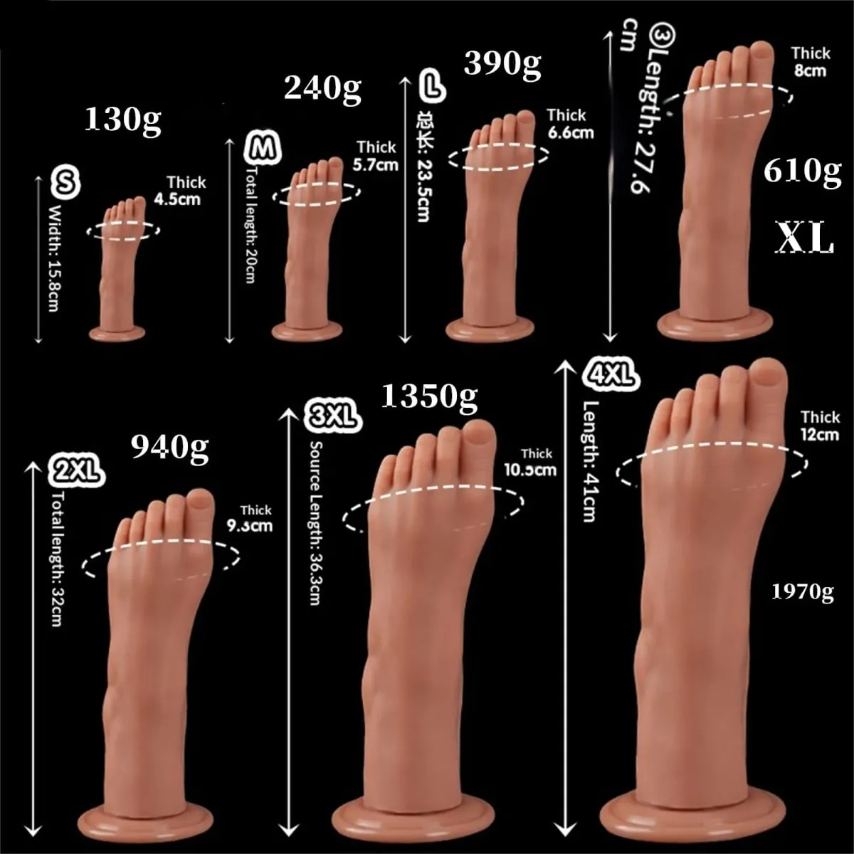 Plugue anal estilo pés enormes, plugue anal grande de silicone, masturbador profundo, dilatador, estimulador, vibrador anal, brinquedo sexual adulto para mulheres