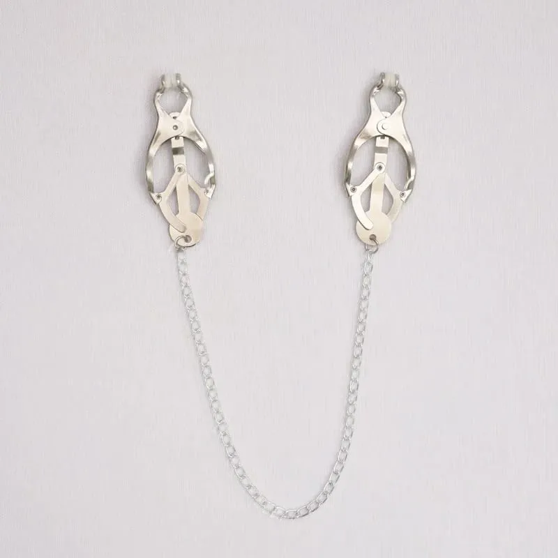 Metal Nipple Clamps Clips With Chain Clitoris Stimulator Steel Nipple Breast Clamps Slave Bondage Flirting Women Sex Toy
