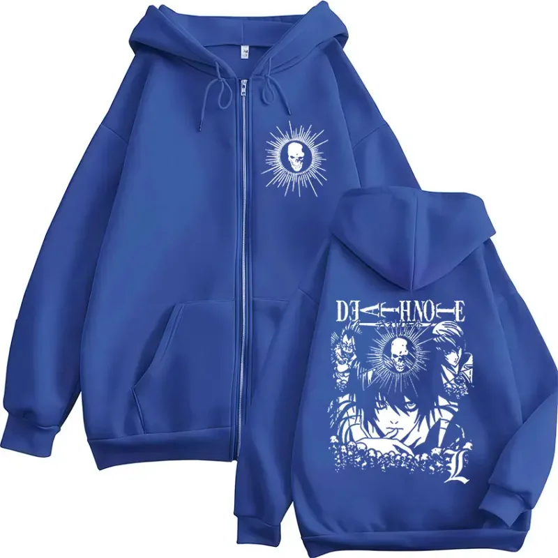 Anime Death Note Ryuk Yagami Light L·Lawliet Zipper Hoodies Men Women Clothing Fashion Casual Zip Up Hooded Sweatshirts Jackets — image 6