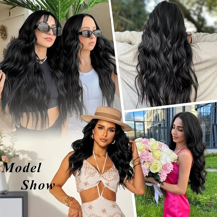 3Pcs Synthetic Wavy Hair Clip Pieces Fluffy Lazy Style Hair Extensions Fashion Hair Accessories For Women