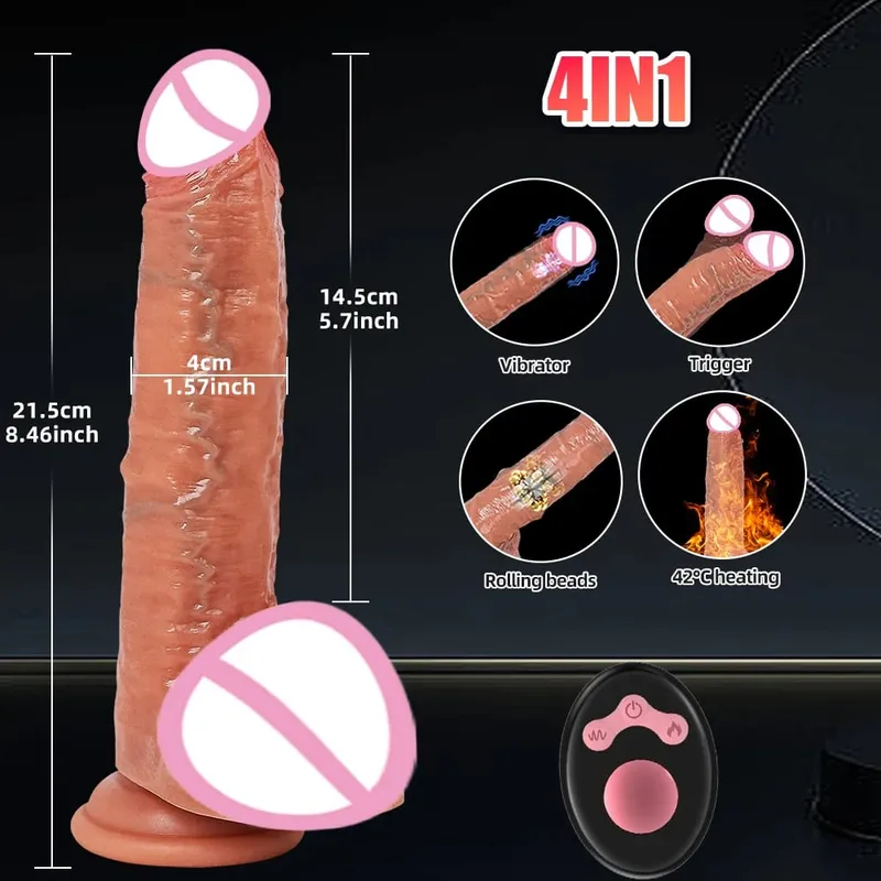 Realistic Dildo Vibrator Wireless Remote Rotating Penis Suction Cup G-spot Clit Stimulator Sex Toys Telescopic Vibrating Dildos — image 9