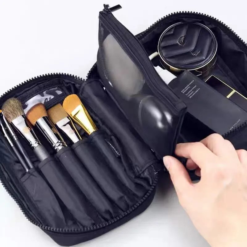 PA CARRIER COMBO POUCH Black & Silver Makeup Brushes and Cosmetics Storage Bag for Travel — image 3