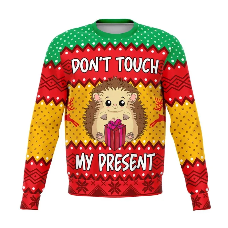 Colorful Dog Cat Pattern Ugly Christmas Sweater For Men 2026 New Year Festival Hoodie Women Merry Christmas Crew Neck Sweatshirt — image 14