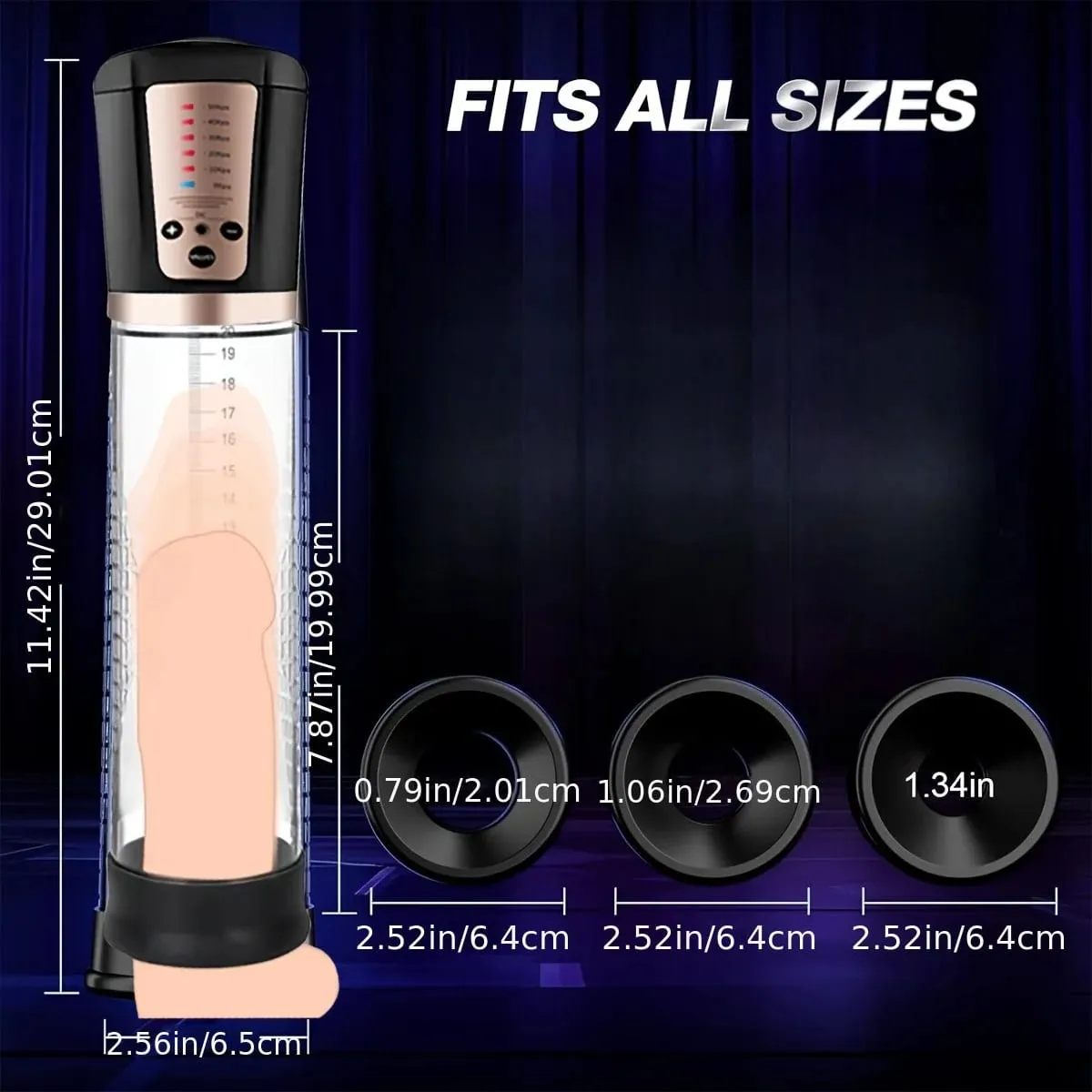 Automatic Electric Penis Pump Trainer Toy Male Self-pleasure Device with 3 Rings Suction Modes Ideal for Adult Men Sex Toys 18+