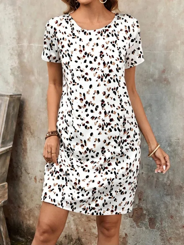 Summer Casual Floral Print Women's Dress Fashion Short Sleeve Mini Dress Beach Vacation Dress Y2k Ladies Clothes Dresses Clothes — image 13