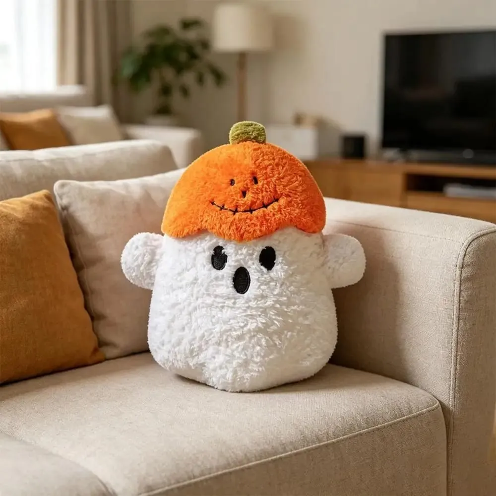 Cozy Ghost Decorative Cushion Hug Pillow Toy Plush Fabric PP Cotton Filling Ghost Decor Ornaments Halloween Pillow Home Decor — image 2