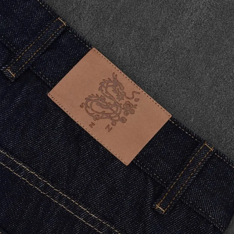 black jeans Harajuku hip hop Fromszn raw baggy jeans Y2K embroidery retro art font unisex woven washed patchwork wide leg pants — image 4