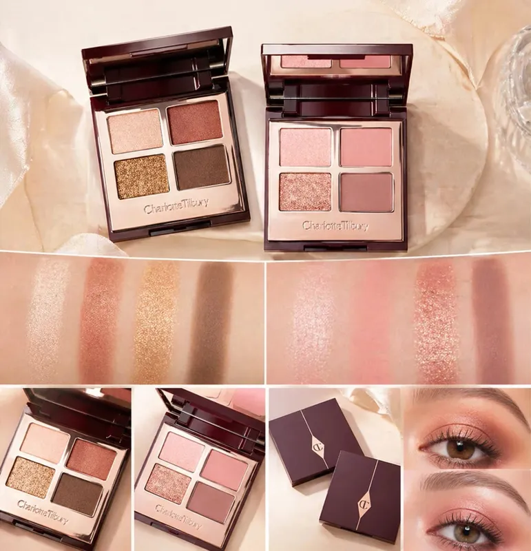CT Makeup Sets Highlighters Lip Blam 4 Color Eyeshadow Palette Lip Gloss Lip Blam Set Pillow Talk Long Lasting Natural Cosmetics