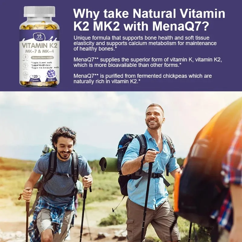 Vitamin K2 (MK7 & MK4) with D3 Supplement- Support Strong Bones & Healthy Brain Cardiovascular Health — image 3
