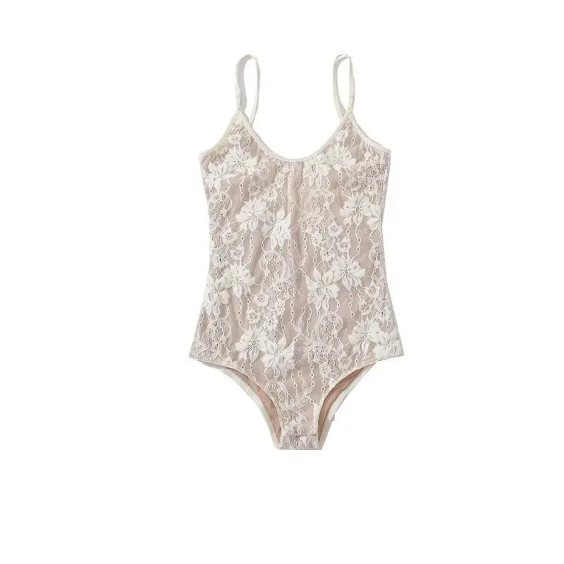 Sexy Mesh See Through With Lining Backless Spaghetti Strap Bodysuit Woman Sling Tight Short Jumpsuit Slim fit Rompers Playsuits
