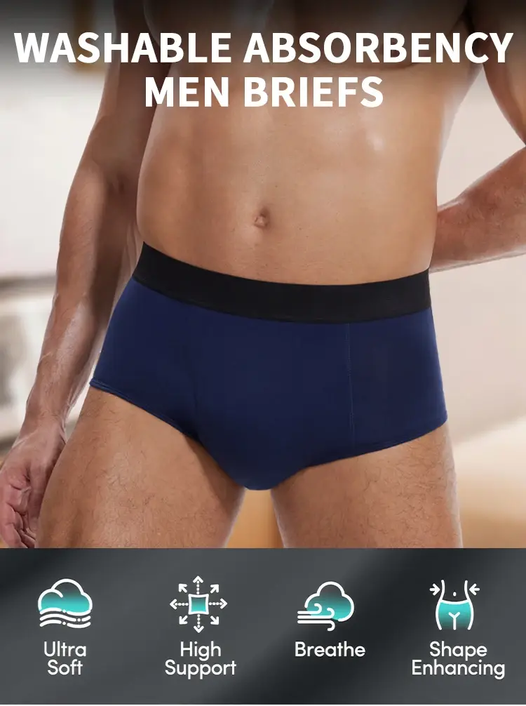 Incontinence Men Briefs Elder Cozy Urinary Panties Odorless Boxers Maximum Absorbency Boyshorts Leak Proof Cotton Underpants — image 3